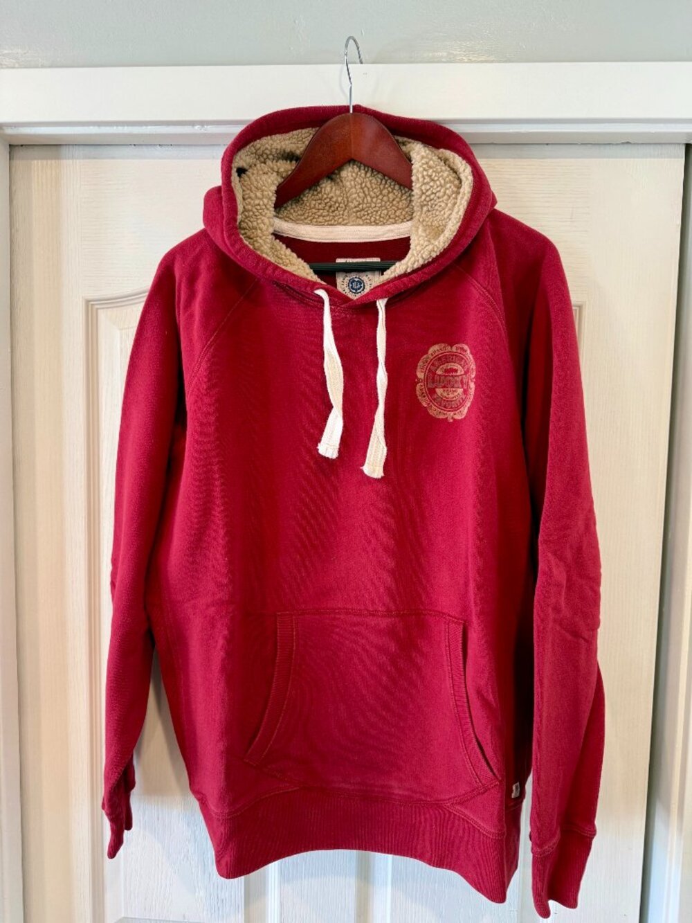 Lucky Brand Vintage Polar Fleece Hoodie, Men's XL, Red